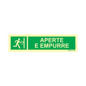 Placa De Sinalização De Emergência - Aperte e Empurre