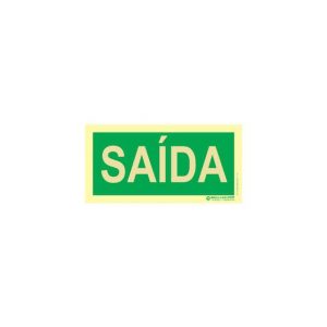 Placa De Sinalização De Emergência - Rota de Fuga Escrito Saída